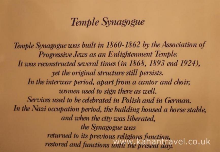 Krakow, Tours, Temple Synagogue, Sign () [Krakow Synagogue's]