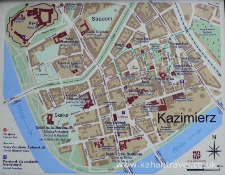 Krakow, Tours, Map of Kazimierz () [Krakow Synagogue's]