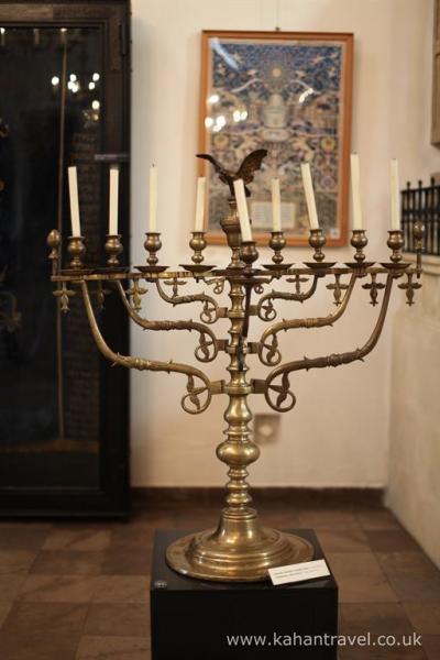 Krakow, Tours, Stara Synagogue, Menorah With Candles () [Krakow Synagogue's]