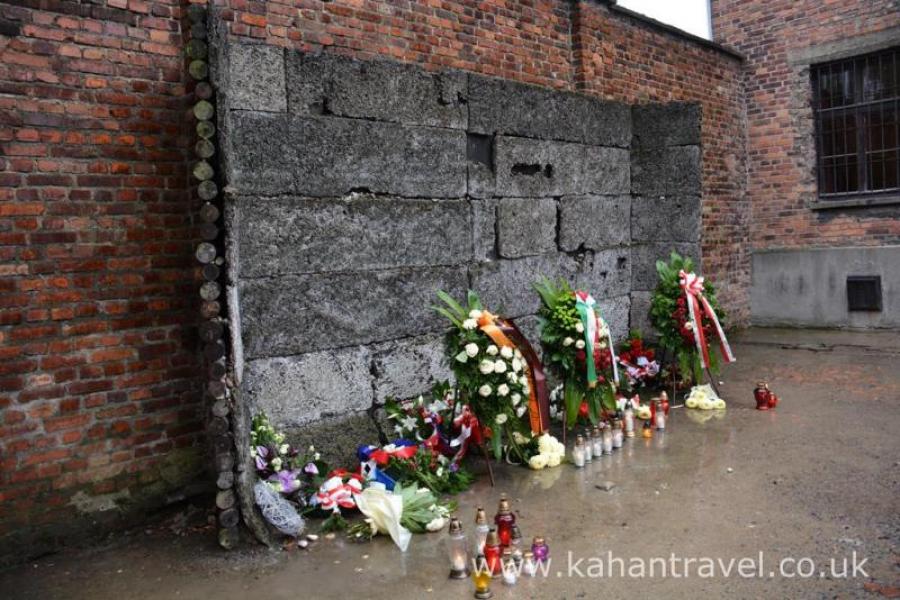 Auschwitz Museum, Concentration Camps, Tours, Wall of Execution, Flowers () [Auschwitz]